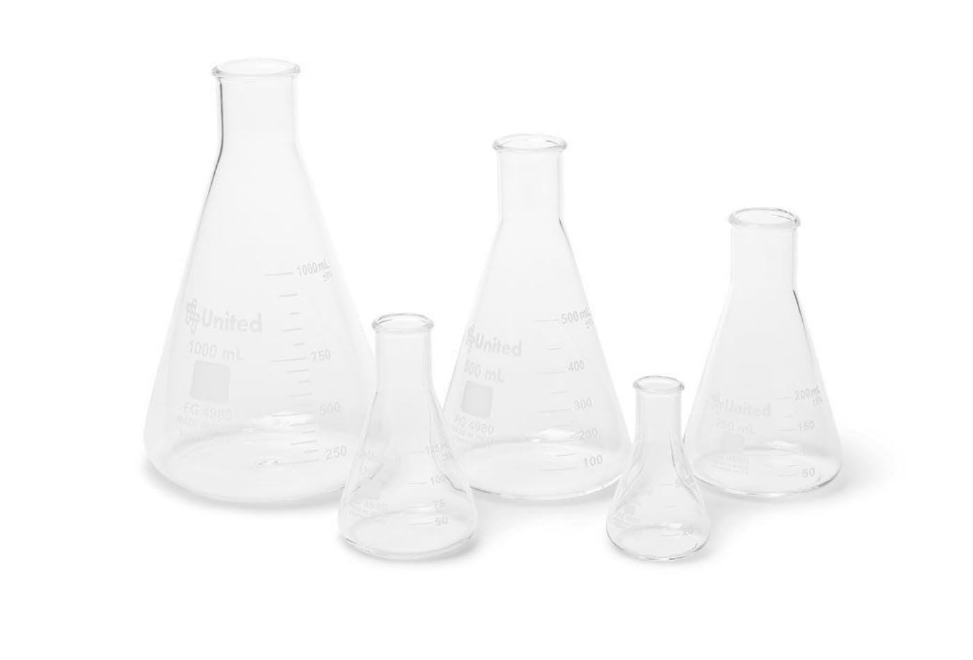 41MJ4Fkbk7L.jpg United Scientific Borosilicate Flask Set - Image 1