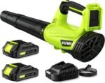WOLFMEN 20V Cordless Leaf Blower with 2 Batteries & Charger