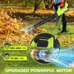 WOLFMEN 20V Cordless Leaf Blower with 2 Batteries & Charger - Image 3
